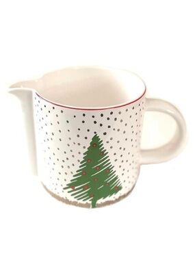 Vintage Waechtersbach Ceramic Pitcher with Christmas Tree in Snow Graphic